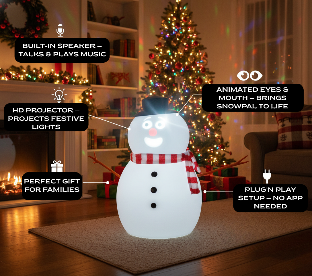 Talking Animated Blink SnowPal with Built in Projector & Speaker Plug'n Play