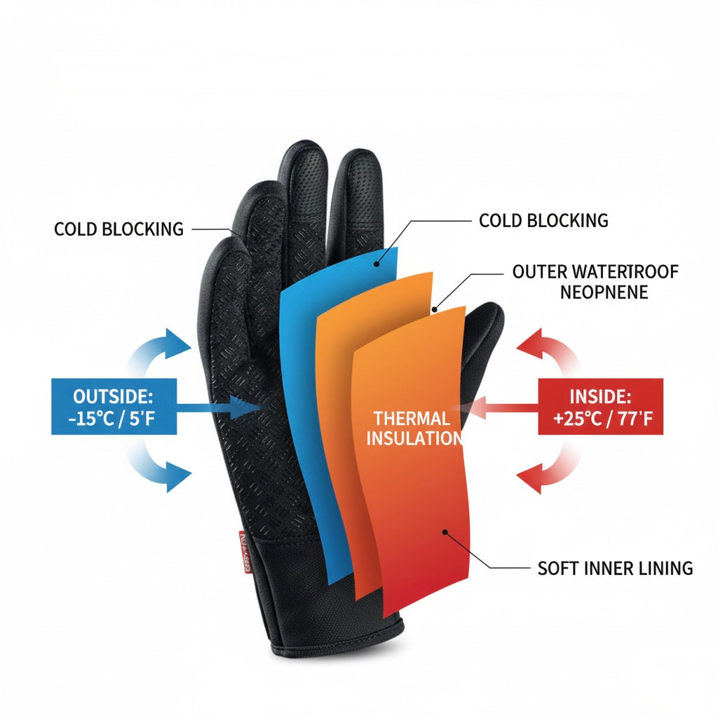 ThermaGrip Waterproof Touchscreen Winter Gloves (Windproof • Anti-Slip • Full-Finger)
