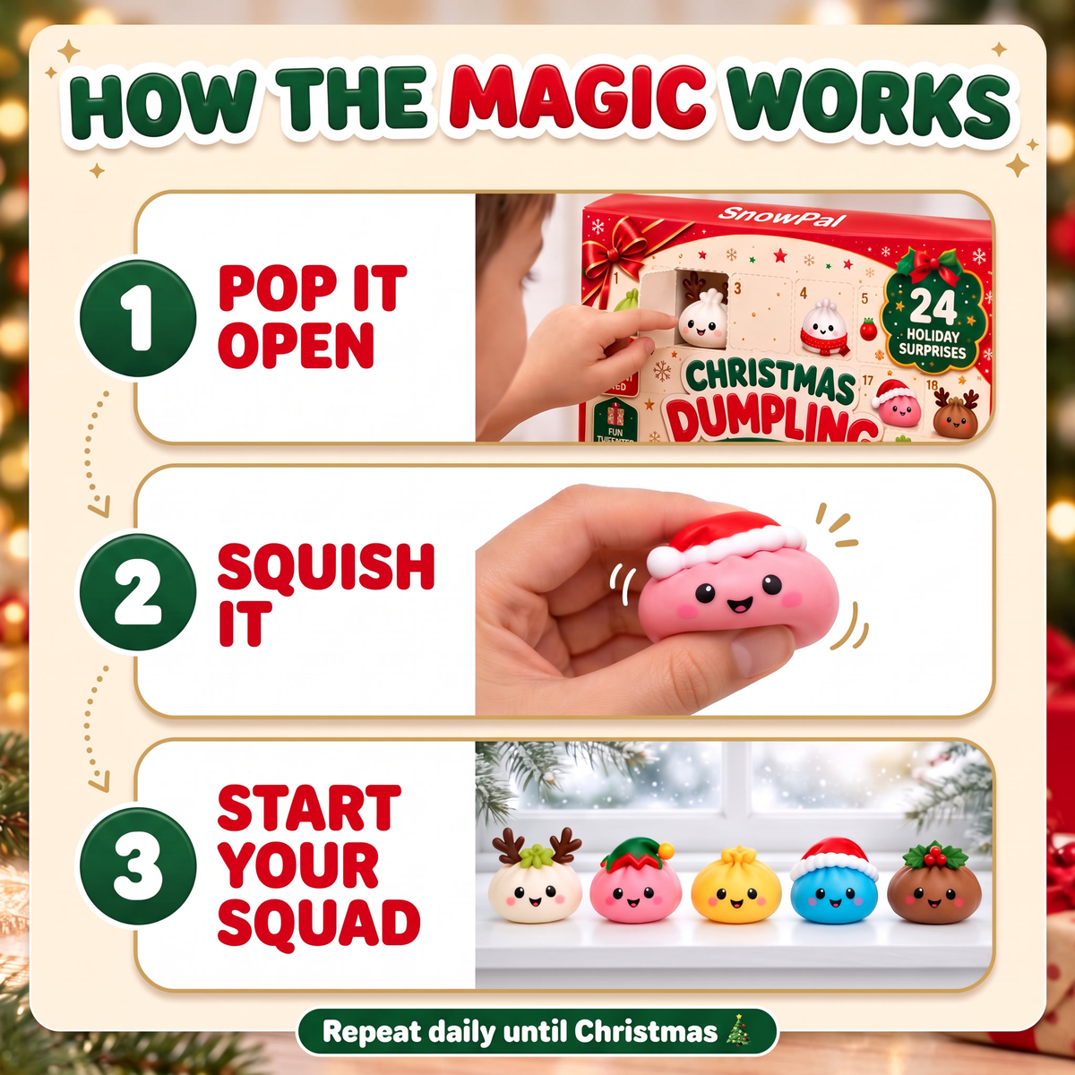 SnowPal Dumpling Squishy Advent Calendar