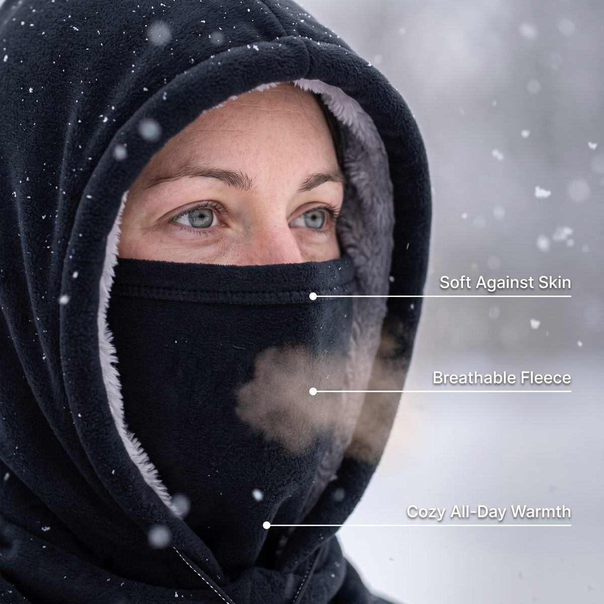 SnugHood Fleece Balaclava – Adjustable 3-in-1 Hood, Face Mask & Neck Warmer