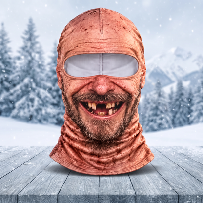 GrumpyGramps Balaclava – 3D Funny Old Man Face Ski Mask & Neck Warmer
