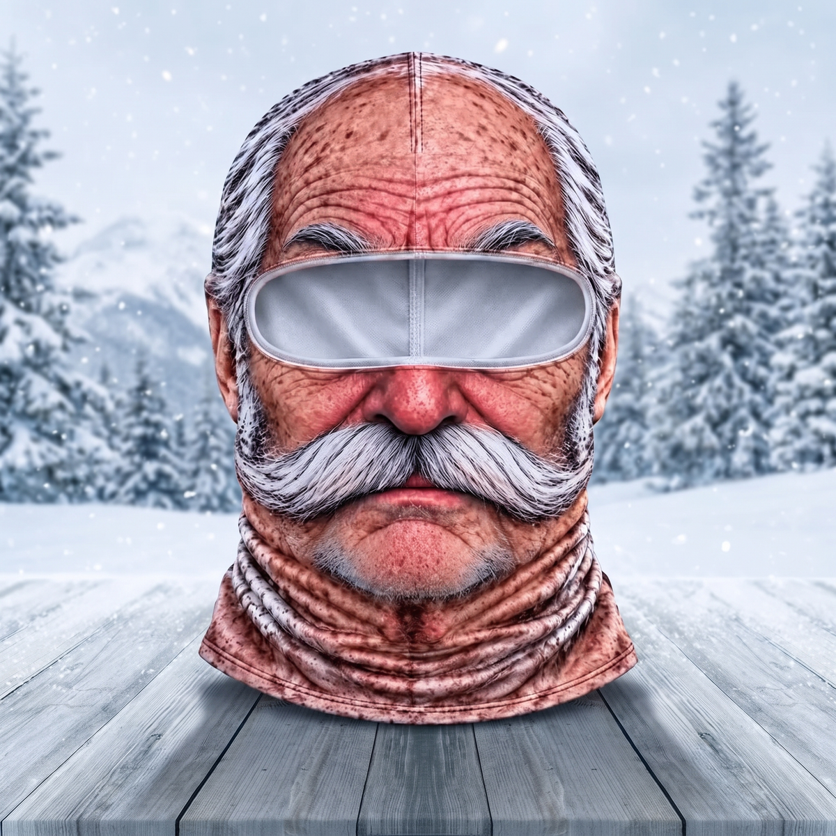 GrumpyGramps Balaclava – 3D Funny Old Man Face Ski Mask & Neck Warmer