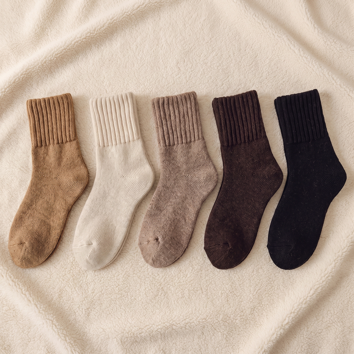 CozyKnit Thermal Socks – Plush Ribbed Mid-Calf Winter Socks
