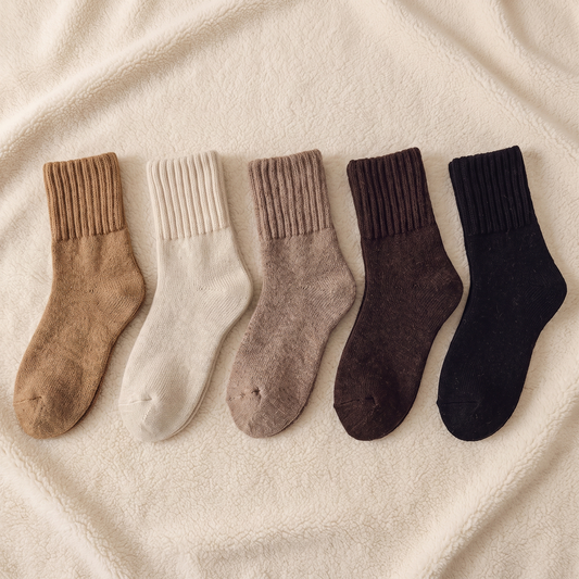 CozyKnit Thermal Socks – Plush Ribbed Mid-Calf Winter Socks