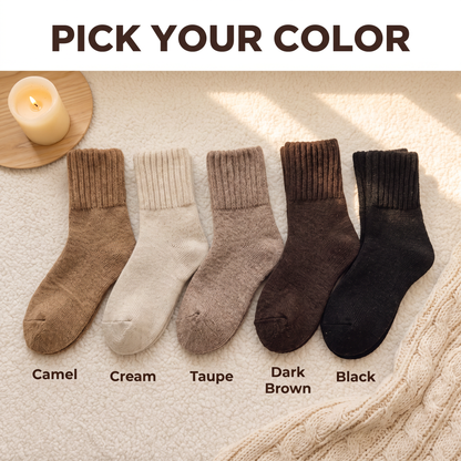 CozyKnit Thermal Socks – Plush Ribbed Mid-Calf Winter Socks