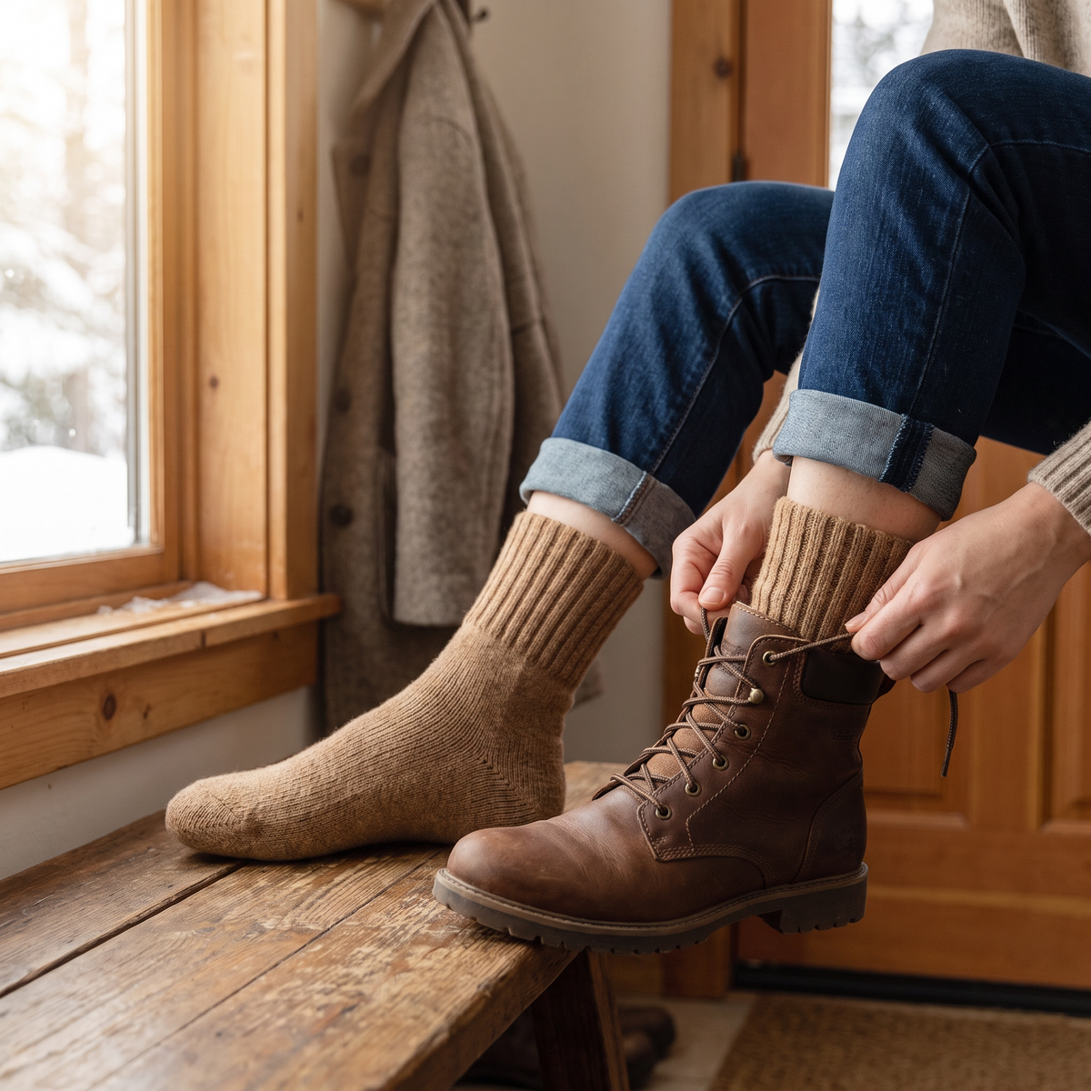 CozyKnit Thermal Socks – Plush Ribbed Mid-Calf Winter Socks