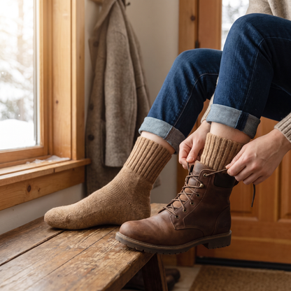 CozyKnit Thermal Socks – Plush Ribbed Mid-Calf Winter Socks
