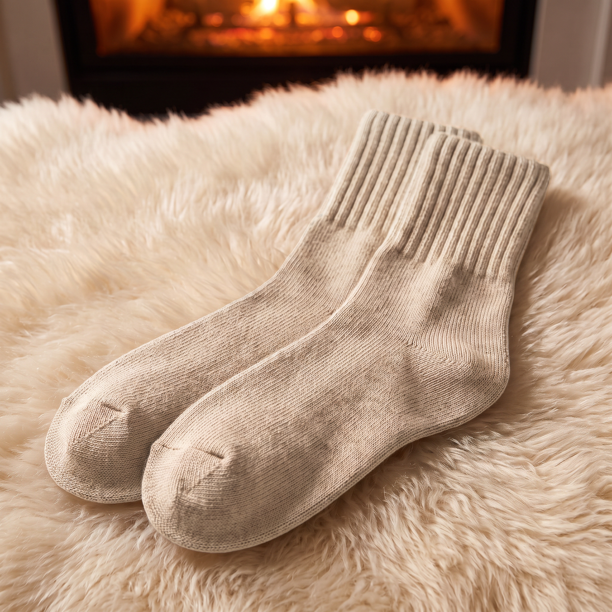 CozyKnit Thermal Socks – Plush Ribbed Mid-Calf Winter Socks