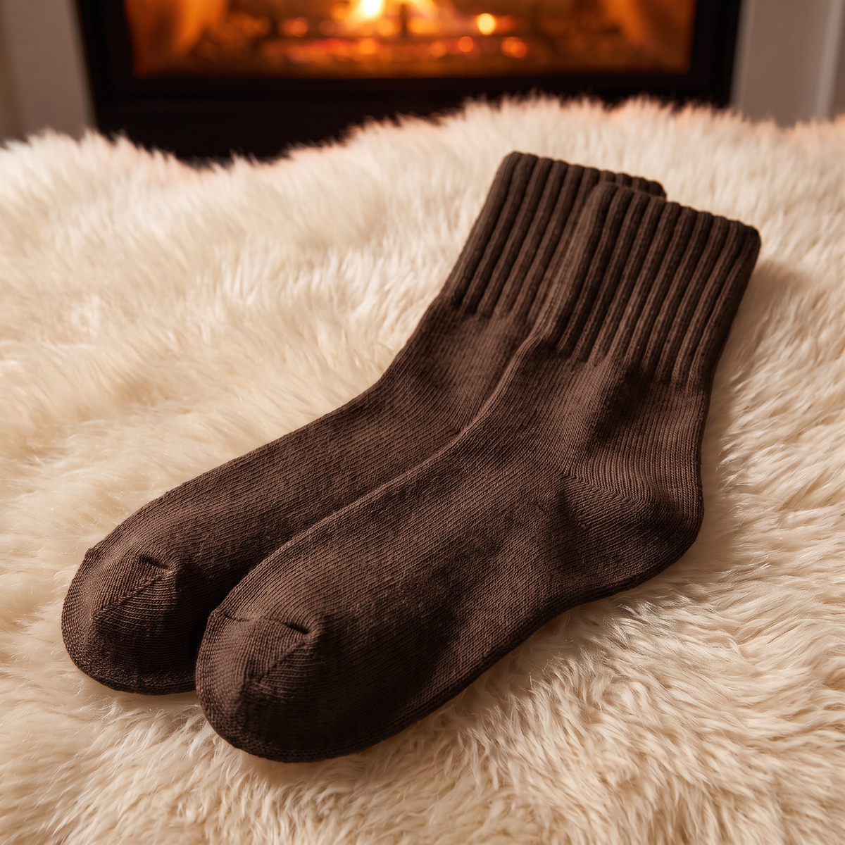 CozyKnit Thermal Socks – Plush Ribbed Mid-Calf Winter Socks