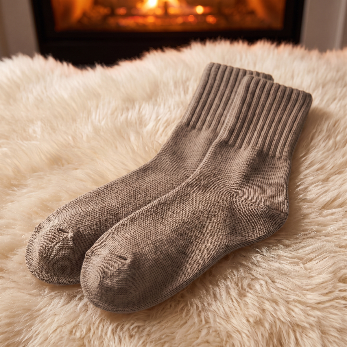 CozyKnit Thermal Socks – Plush Ribbed Mid-Calf Winter Socks